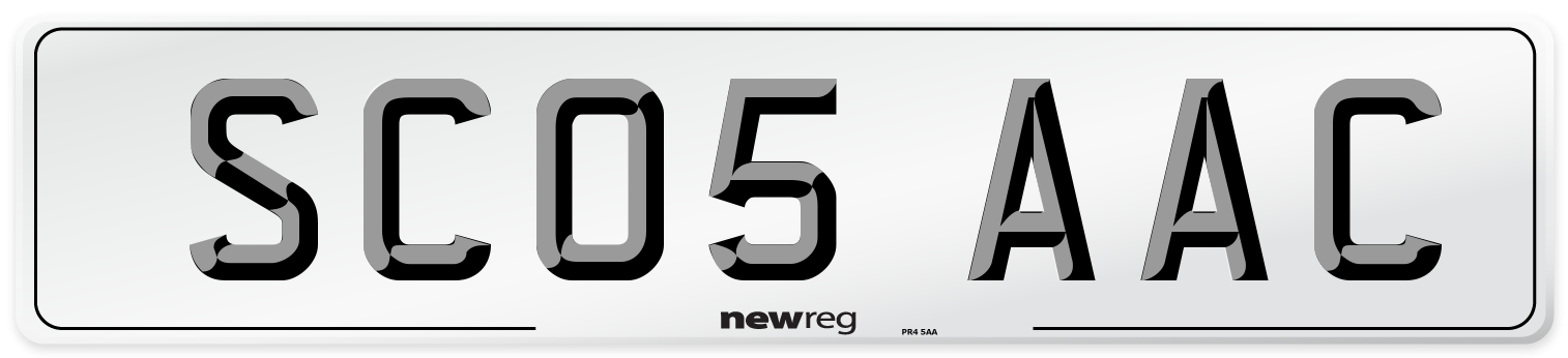 SC05 AAC Number Plate from New Reg